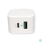 Kép 2/4 - ROLINE Fali töltő, 1x USB-A QX3.0 A 1x USB-C Power IQ, 20W, fehér
