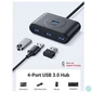 Kép 3/4 - UGREEN USB 3.0 HUB 4 port, USB-A, 1m, fekete