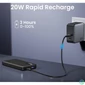 Kép 3/4 - UGREEN Power Bank hordozható töltő, kétirányú, 10000mAh, 20W, USB-C, USB-A, fekete