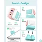 Kép 2/4 - UGREEN hálózati töltő Uno robot, RG, 65W, 3 Port, GaN, rózsaszín, pink