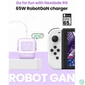 Kép 3/4 - UGREEN hálózati töltő Uno robot, RG, 65W, 3 Port, GaN, rózsaszín, lila