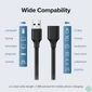 Kép 3/4 - UGREEN Kábel USB 2.0 USB-A - USB-A, hosszabbító, 480 Mbps, M/F, 1m fekete