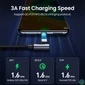 Kép 4/4 - UGREEN Kábel USB 2.0 USB-A - USB-C, 90°-os, 480 Mbps, M/M, 1m, szürke