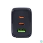 Kép 2/4 - Bluestork Hálózati töltő - PW-65-CCA-B (2xUSB-C, USB-A, 65W, 2m kábel, fekete)