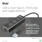 Kép 2/10 - Club 3D USB Hub - CSV-1430A (3.2 USB-A to 3xUSB-A, RJ45)