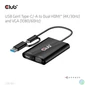 Kép 14/15 - Club 3D Átalakító - CSV-1611(USB-C (USB-A Adapterrel) to Dual HDMI (4K/30Hz) / VGA (1080/60Hz))