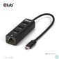Kép 6/8 - Club 3D USB Hub - CSV-1549 (3.2 USB-C Gen 1 to 3xUSB-A, RJ45,1Gbps)