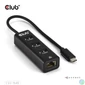 Kép 7/8 - Club 3D USB Hub - CSV-1549 (3.2 USB-C Gen 1 to 3xUSB-A, RJ45,1Gbps)