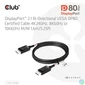 Kép 2/8 - Club 3D Kábel - CAC-1092 (DisplayPort 2.1, DP80, 8K240Hz, 1.6m, Bi-Directional, M/M)
