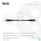 Kép 2/5 - Club 3D Kábel - CAC-1165 (Mini DisplayPort  M/M, DP80, 80Gbps, 1m, 4K240Hz/8K60Hz/10K60Hz)