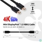 Kép 1/6 - Club 3D Kábel - CAC-2161 (Mini DisplayPort 1.2 M/M, 4K60Hz, HBR2, 2m)