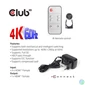 Kép 11/13 - Club 3D Switch - CSV-1370 (HDMI 2.0, 4K60HZ, 4 Port, IR távvezérlővel)