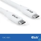 Kép 6/8 - Club 3D Kábel - CAC-3001 (USB-C, PD 240W, 20Gbps, 4K60Hz, fehér, M/M, 2m)