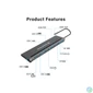 Kép 6/8 - Conceptronic Notebook Dokkoló - DONN17G (USB-C to HDMI/DP/USB-C PD/USB-C data/USB 3.0/USB 2.0/SD/TF/GbE/AUX)