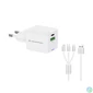 Kép 1/10 - Conceptronic telefon töltő adapter+kábel - ALTHEA16W (USB-C+USB-A, 33W, 3in1 töltő kábel, fehér)