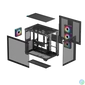 Kép 12/14 - DeepCool Számítógépház - CG530 4F (fekete, ablakos, 4x12cm A-RGB, BTF, ATX, 2xUSB3.0, 1xUSB2.0)