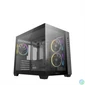 Kép 1/11 - DeepCool Számítógépház - CG330 3F (fekete, ablakos, 3x12cm A-RGB, BTF, mATX, 2xUSB3.0, 1xUSB2.0)