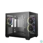 Kép 2/11 - DeepCool Számítógépház - CG330 3F (fekete, ablakos, 3x12cm A-RGB, BTF, mATX, 2xUSB3.0, 1xUSB2.0)