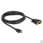 Kép 2/2 - Delock Átalakító Kábel - 85654 (HDMI - DVI (24+1), apa/apa, kétírányú, 2m)
