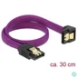 Kép 1/2 - Delock Kábel - 83695 (SATA3, egyenes/lefelé 90fok, csatl.(fémlappal) Max.: 6Gb/s, lila, 0.3m)