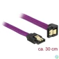 Kép 2/2 - Delock Kábel - 83695 (SATA3, egyenes/lefelé 90fok, csatl.(fémlappal) Max.: 6Gb/s, lila, 0.3m)