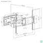 Kép 2/10 - Equip TV Fali konzol - 650343 (60"-120", Max.: 120kg, dönthető, forgatható, fekete)