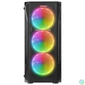 Kép 2/6 - Everest Számítógépház - X-RACER (fekete; üveg; ATX; alsó táp; 4x120mm LED, 1xUSB3.0 + 2xUSB2.0)