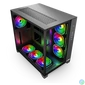 Kép 4/8 - NJOY Számítógépház -  AURA (fekete, ablakos, ATX, 7x12cm, 2xUSB3.0, 1x USB-C)