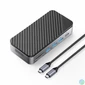 Kép 1/2 - Orico Notebook Dokkoló - M2P11-BK (Bemenet: USB-C, Kimenet: HDMI/DP/USB-A+C/RJ45/M.2/PD100W, sötétszürke)