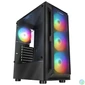 Kép 1/7 - Rampage Számítógépház - SHIVA  (fekete; ablakos; ATX/Micro ATX/Mini-ITX; alsó táp; 4x120mm LED)