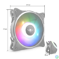 Kép 4/9 - Spirit of Gamer Cooler 12cm - CENTRAL RGB V120IN (25,3dB; max. 39,6 m3/h; 3pin csatlakozó(Molex); ház hűtésre, RGB LED)