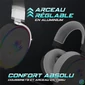 Kép 7/11 - Spirit of Gamer Wireless Fejhallgató - MIC-XH1700W (MultiPlatform, mikrofon, hangerőszabályzó, nagy-párnás, fehér)