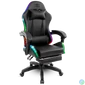Kép 1/11 - Spirit of Gamer szék - SIRIUS (RGB, állítható dőlés/magasság; kihajtható lábtartó; max.120kg-ig, fekete)