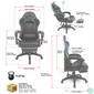Kép 10/11 - Spirit of Gamer szék - SIRIUS (RGB, állítható dőlés/magasság; kihajtható lábtartó; max.120kg-ig, fekete)