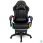 Kép 2/11 - Spirit of Gamer szék - SIRIUS (RGB, állítható dőlés/magasság; kihajtható lábtartó; max.120kg-ig, fekete)