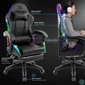 Kép 8/11 - Spirit of Gamer szék - SIRIUS (RGB, állítható dőlés/magasság; kihajtható lábtartó; max.120kg-ig, fekete)
