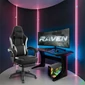 Kép 10/12 - Spirit of Gamer szék - RAVEN (állítható dőlés/magasság; kihajtható lábtartó; max.120kg-ig, fekete)