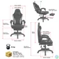 Kép 11/12 - Spirit of Gamer szék - RAVEN (állítható dőlés/magasság; kihajtható lábtartó; max.120kg-ig, fekete)