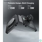 Kép 4/5 - Choetech 3-1 hajtogatható, wireless, fekete, töltő