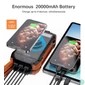 Kép 5/5 - Choetech B657, 20000mAh, (PD20W, QC18W, Qi 10W Wireless Töltés, Napelemes, túrázáshoz) PowerBank
