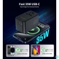 Kép 5/5 - Choetech USB-C*2+USB-A*2 (35W,fekete,travel,USB-C kábellel, US,UK,EU,AU), töltő