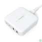 Kép 1/5 - Choetech 4-port 2*USB-C+2*USB-A (4port,asztali,100W,fehér,GAN), töltő