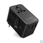 Kép 1/5 - Choetech USB-C*2+USB-A*2 (70W,fekete,travel,USB-C kábellel, US,UK,EU,AU), töltő