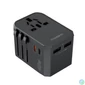 Kép 1/5 - Choetech USB-C*2+A*2 (45W, fekete, travel, US,UK,EU,AU), töltő