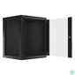 Kép 2/5 - Lanberg WF01-6615-10B 19" 15U SZÉL:600mm MÉLY:600mm MAG:774mm lapraszerelt üvegajtós fekete fali rack szekrény