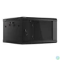 Kép 1/5 - Lanberg WF01-6606-10B 19" 6U SZÉL:600mm MÉLY:600mm MAG:379mm lapraszerelt üvegajtós fekete fali rack szekrény