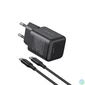 Kép 1/2 - UGREEN 30W USB-C GaN gyorstöltő készlet fekete EU X513