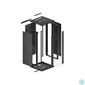 Kép 2/5 - Lanberg WF01-6627-10B 19 27U SZÉL:600mm MÉLY:600mm MAG:1307mm lapraszerelt üvegajtós fekete fali rack szekrény