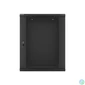 Kép 3/5 - Lanberg WF01-6415-10B 19 15U SZÉL:600mm MÉLY:450mm MAG:774mm lapraszerelt üvegajtós fekete fali rack szekrény