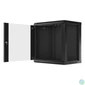 Kép 4/5 - Lanberg WF01-6412-10B 19 12U SZÉL:600mm MÉLY:450mm MAG:640mm lapraszerelt üvegajtós fekete fali rack szekrény